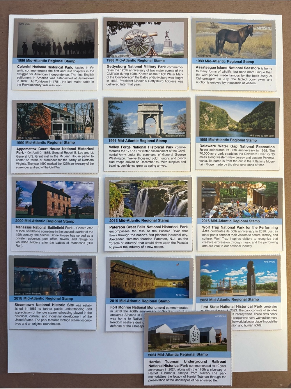 Passport To Your National Parks Mid-Atlantic Regional Stamp Lot 13 Stickers